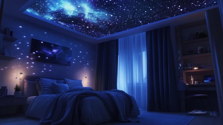 guía para la instalación de techos estrellados con fibra óptica en dormitorios relajantes