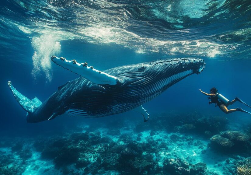 Exploración submarina en Reunión: nadar con ballenas y delfines durante tu experiencia de snorkeling en aguas del Océano Índico
